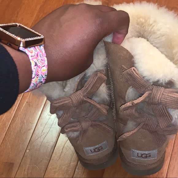 UGG Bow Corduroy Genuine Lamb Fur Lined Boot - Picture 5 of 5